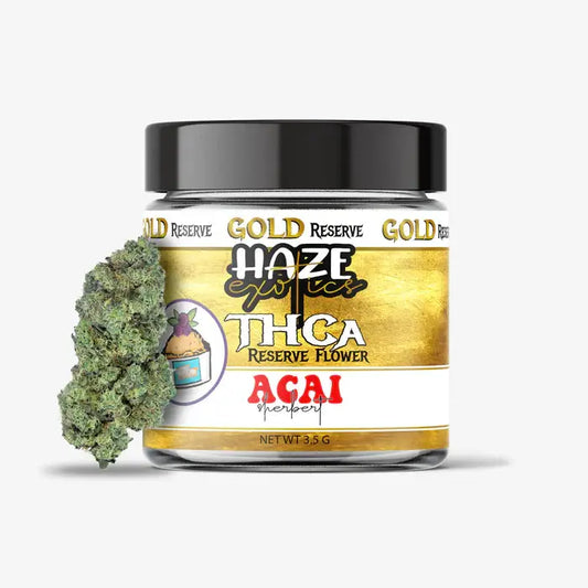 THC-A FLOWER / ACAI SHERBERT / 3.5G JAR / HAZE EXOTICS GOLD RESERVE