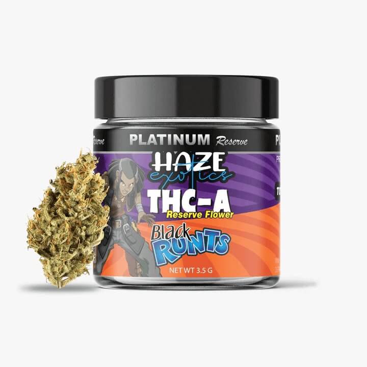 THC-A FLOWER / BLACK RUNTZ / HAZE EXOTICS PLATINUM RESERVE - lakenormanhempco